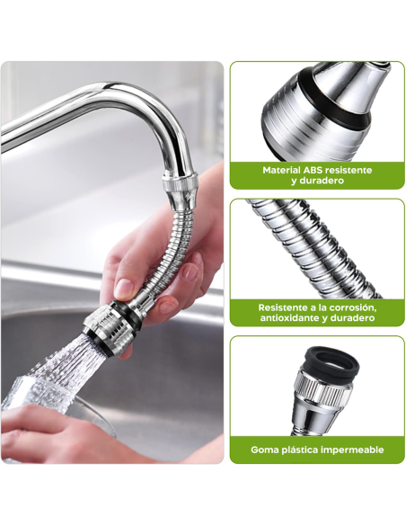 Rompigote Flexible Mezclador Grifo de Cocina Con Boquilla Rotatoria 360°