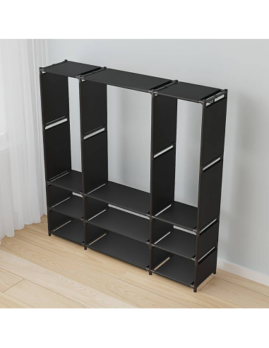 Armario guardarropa de tela con estantes...