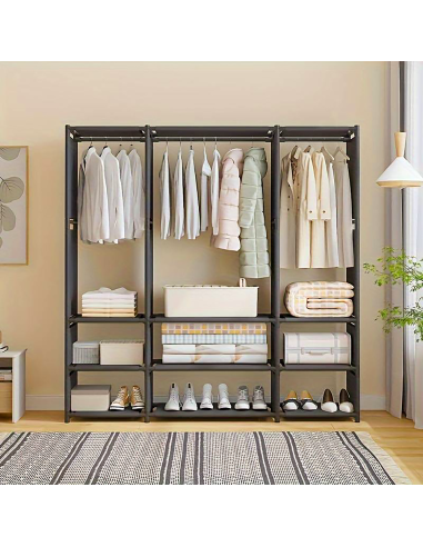 Armario guardarropa de tela con estantes...