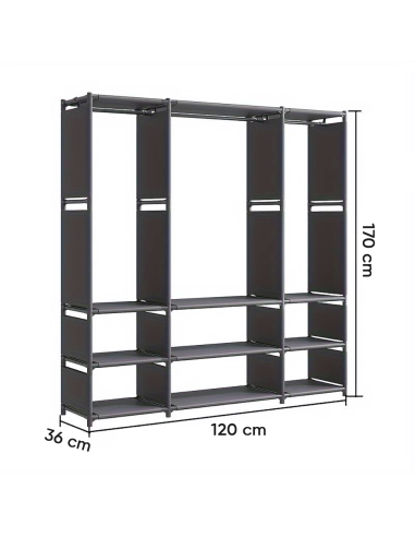 Armario guardarropa de tela con estantes...