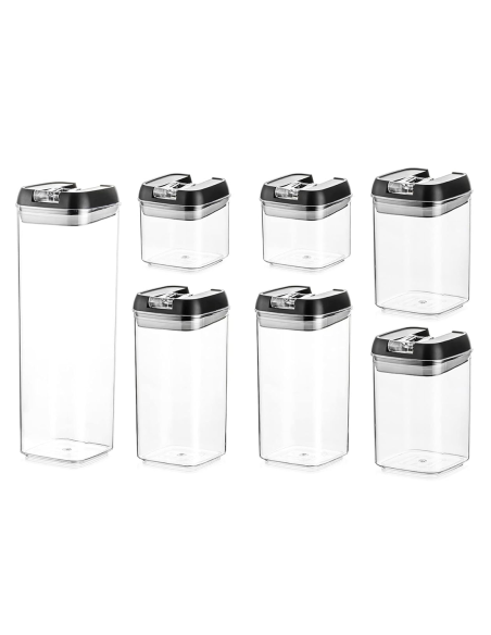 Kit 7 Contenedores Herméticos para Alimentos, Tarros para Pasta y Galletas