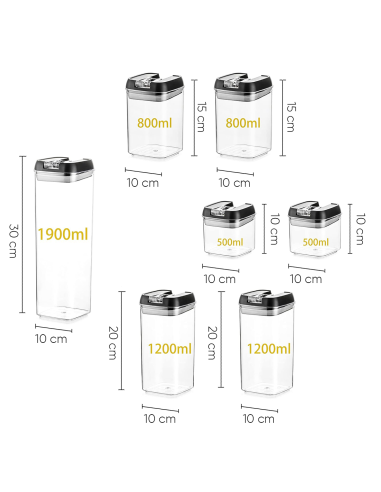 Kit 7 Contenedores Herméticos para Alimentos,...