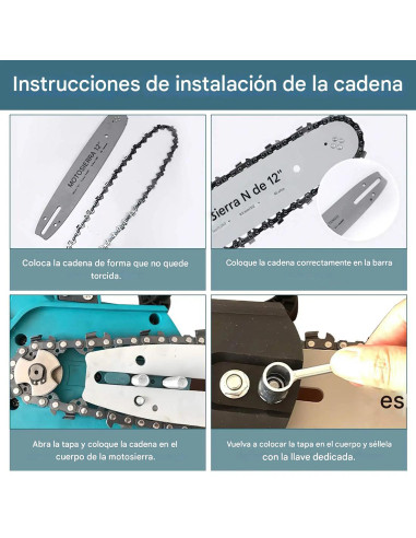 Motosegadora a Batería 3980W 12 Pulgadas Doble...