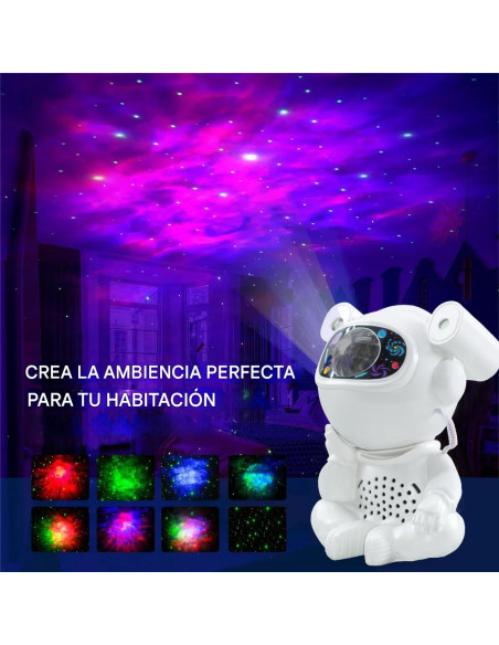 Proiettore Astronauta para Techo con Control Remoto Luz Nocturna con Bluetooth