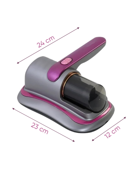 Aspiradora de Cama Sin Cable 100W Recargable Portátil con Filtro y Luz UV