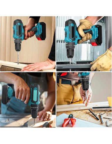 Taladro Atornillador 21V Recargable con Maletín...