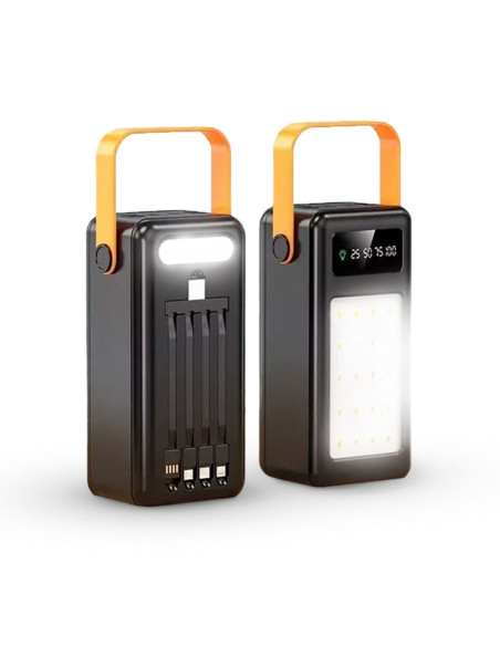 Power Bank 60000mAh Multifuncional con Luz de Emergencia y Carga Rápida