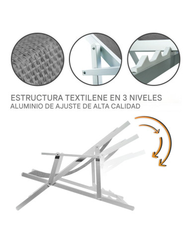 Silla Reclinable Plegable Napoli con Brazos,...