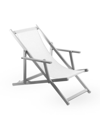 Silla Reclinable Plegable Napoli con Brazos, Estructura de Aluminio y Textilene