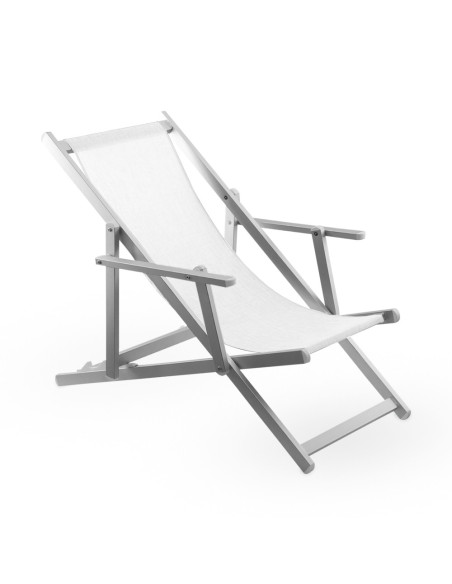 Silla Reclinable Plegable Napoli con Brazos, Estructura de Aluminio y Textilene