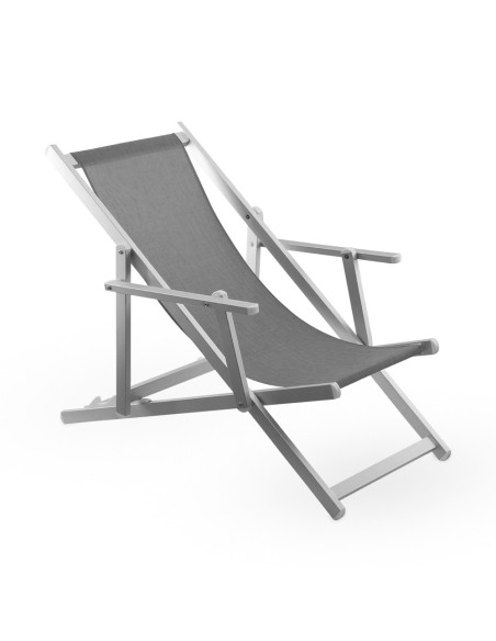 Silla Reclinable Plegable Napoli con Brazos, Estructura de Aluminio y Textilene