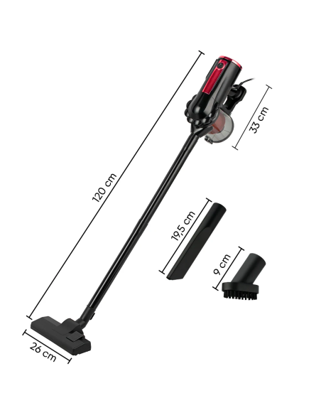 Aspiradora ciclónica 1000W 3 en 1, escoba eléctrica con filtro HEPA y cable.