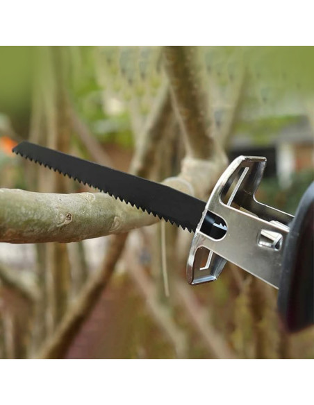 Sierra alternativa 48V, doble batería, 4 hojas, para poda madera y metal.