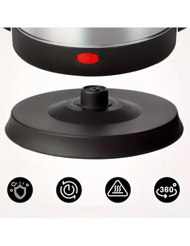 Hervidor de agua eléctrico 1500W, 1.8L, acero...