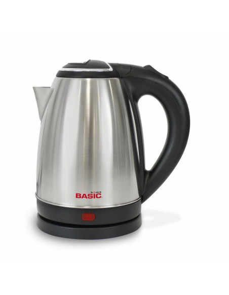 Hervidor de agua eléctrico 1500W, 1.8L, acero inoxidable, base giratoria.