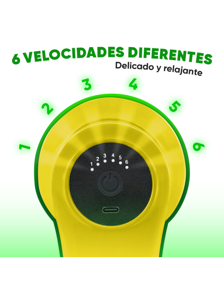 Masajeador Eléctrico para Cuerpo Recargable con 4 Cabezas y Vibración Ajustable