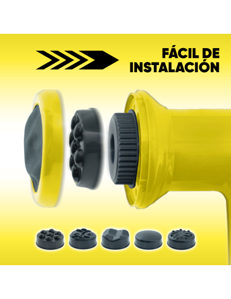 Masajeador Eléctrico para Cuerpo Recargable con 4 Cabezas y Vibración Ajustable