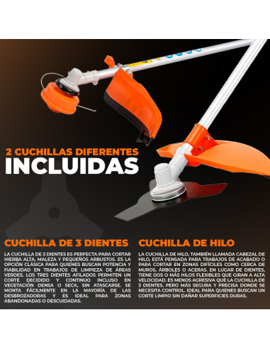 Desbrozadora de Mochila de Gasolina 52cc, de 2...