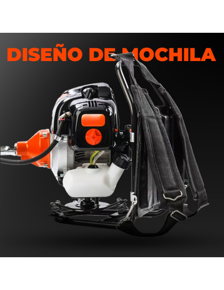 Desbrozadora de Mochila de Gasolina 52cc, de 2 Tiempos para Jardín.