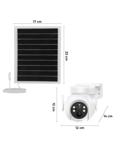 Cámara de videovigilancia con carga solar,...