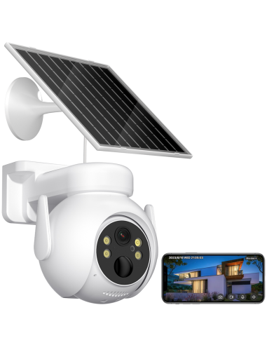 Cámara de videovigilancia con carga solar,...
