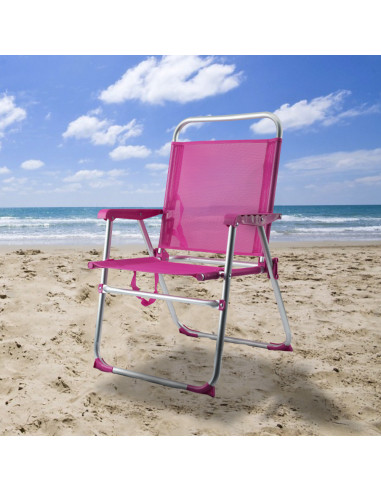 Silla reclinable de playa de aluminio con...