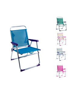 Silla reclinable de playa de aluminio con textilene, tipo...