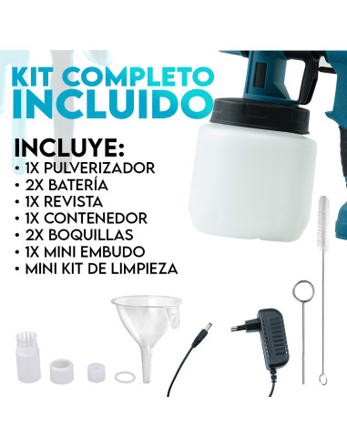 Pistola pulverizadora inalámbrica con doble...