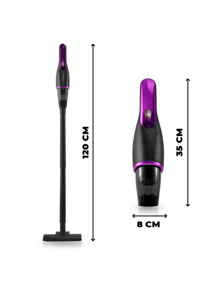 Aspiradora inalámbrica 100W, 2 en 1 para coche/hogar, filtro HEPA.