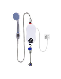 Mini calentador instantáneo 3500W, mezclador y termostato.