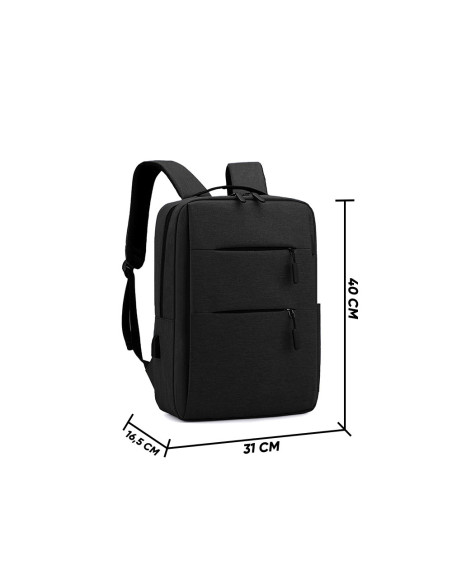 Mochila de viaje, equipaje de cabina, con carga USB para portátil.