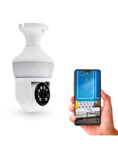 Cámara Bombilla E27 360° Wi-Fi, Visión Nocturna y Control...