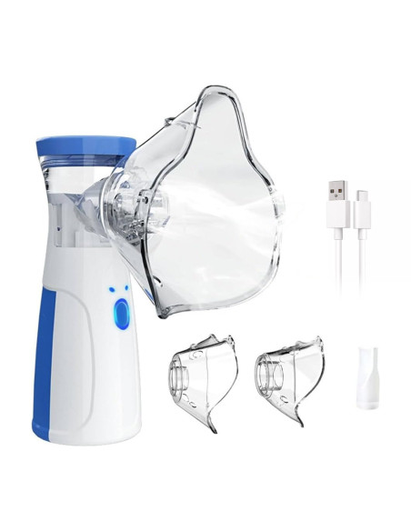 Aerosol portátil silencioso, recargable, de ultrasonidos con mascarillas.