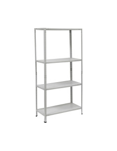 Estantería de metal blanca de 4 estantes, 145x75x30 cm,...
