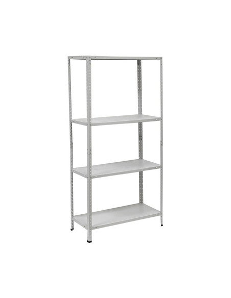 Estantería de metal blanca de 4 estantes, 145x75x30 cm, capacidad 160 kg.