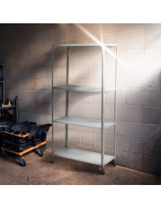 Estantería de metal blanca de 4 estantes, 145x75x30 cm,... 2