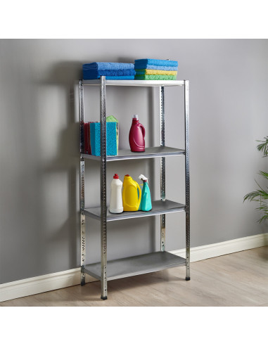 Estantería de metal blanca de 4 estantes,...