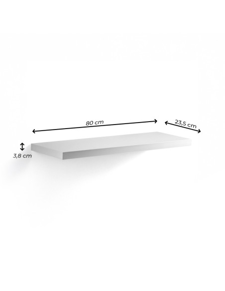 Estantería flotante de pared de MDF, multiusos, 80x23.5x3.8 cm.