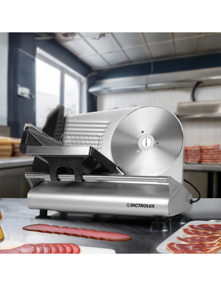 Máquina de cortar embutidos eléctrica Erice 150W cuchilla 22 cm grosor ajustable