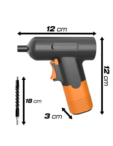 Taladro destornillador recargable 3.7V, kit de...