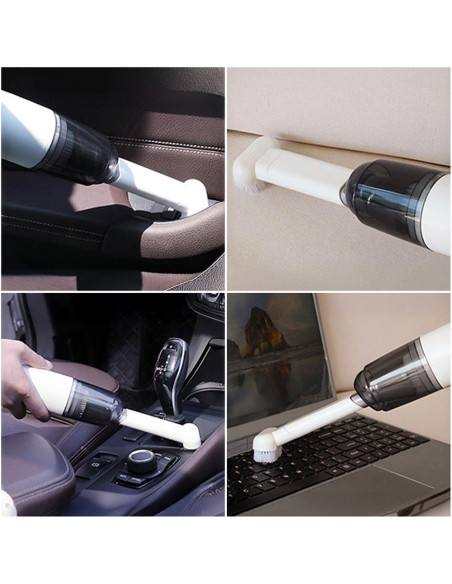 Mini aspiradora sopladora portátil recargable con filtro para casa y coche.