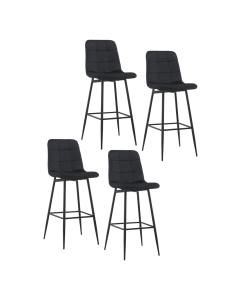 4 taburetes terciopelo VELVETTE, negros con respaldo y... 2