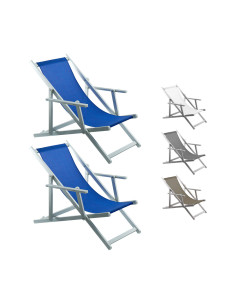 2 sillas plegables Napoli con reposabrazos de aluminio y...