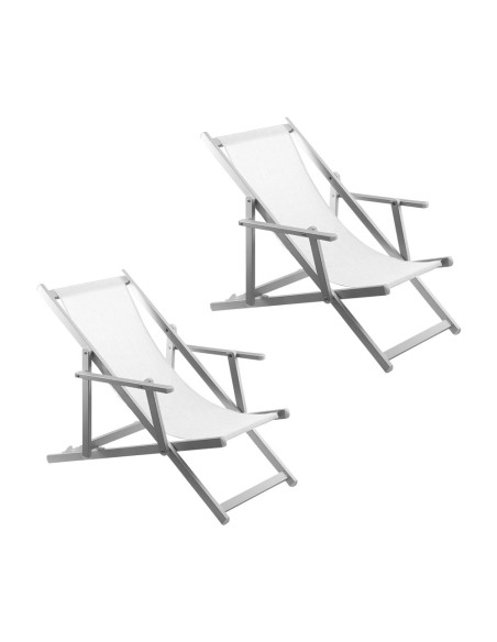 2 sillas plegables Napoli con reposabrazos de aluminio y textileno.