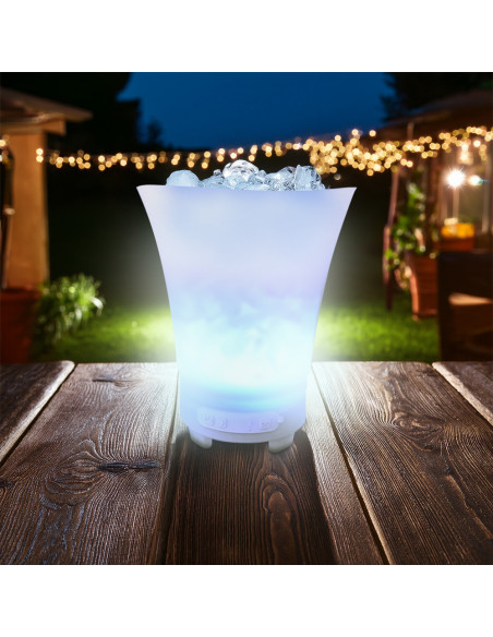 Cubeta para hielo 7l, botellero, RGB, Bluetooth, recargable.