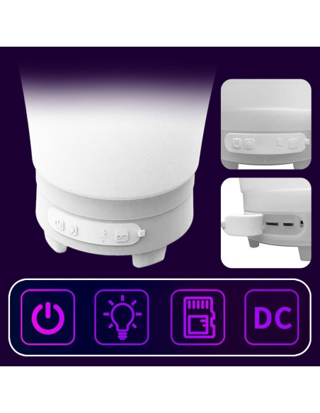 Cubeta para hielo 7l, botellero, RGB, Bluetooth, recargable.