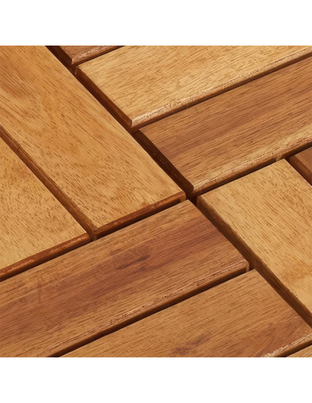 Paquete de 6 baldosas de madera de acacia 30x30x25 para exteriores.
