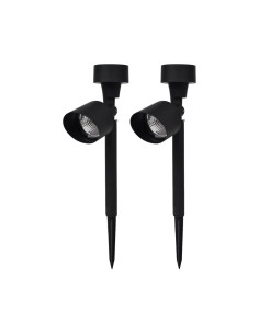 2uds. Lámpara de jardín solar recargable de 37cm con estaca.