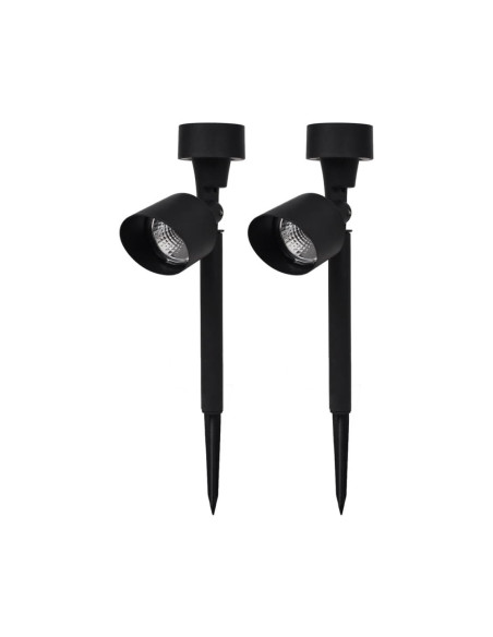 2uds. Lámpara de jardín solar recargable de 37cm con estaca.