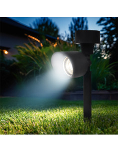 2uds. Lámpara de jardín solar recargable de 37cm con estaca. 2